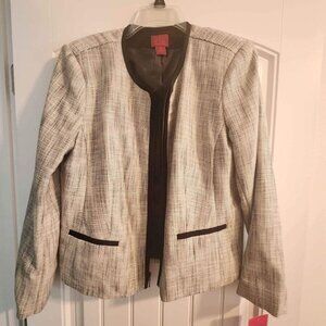 Women’s Blazer 212 Collection size 18 black and white zip up